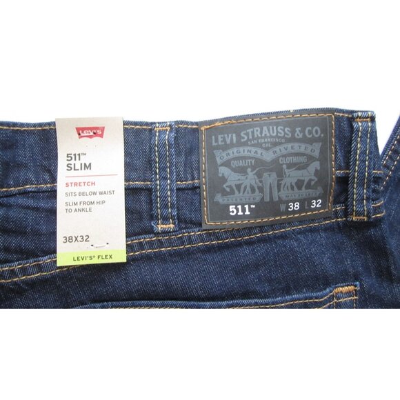 New Men Levis Slim Stretch Denim Jeans Sz 38 x 32 (MP349) - Picture 2 of 7